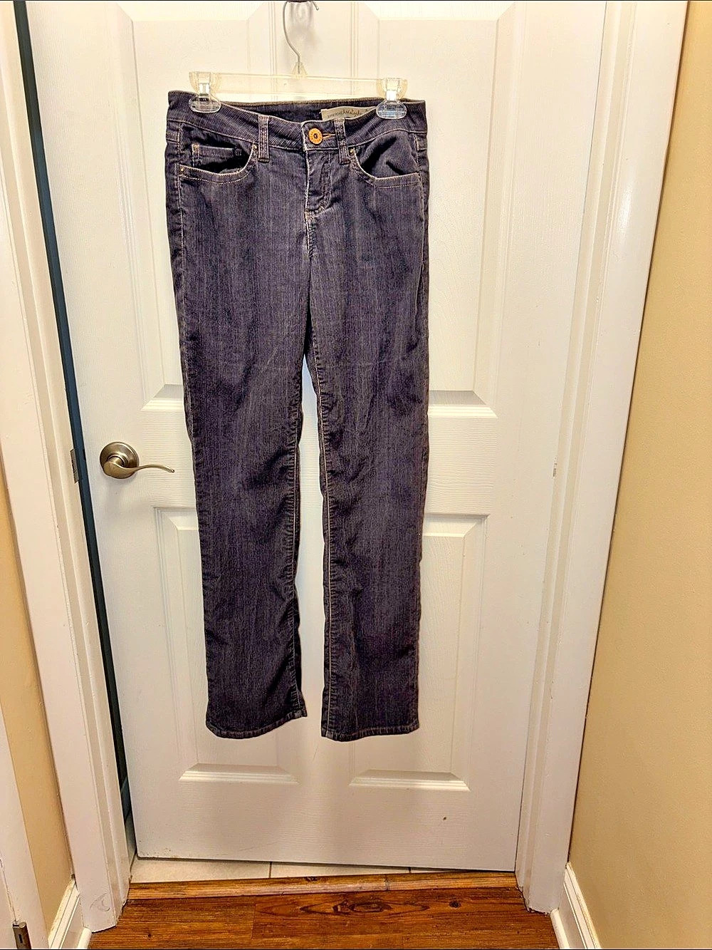 Christopher Blue Straight Leg Jeans in Gray Waist 4